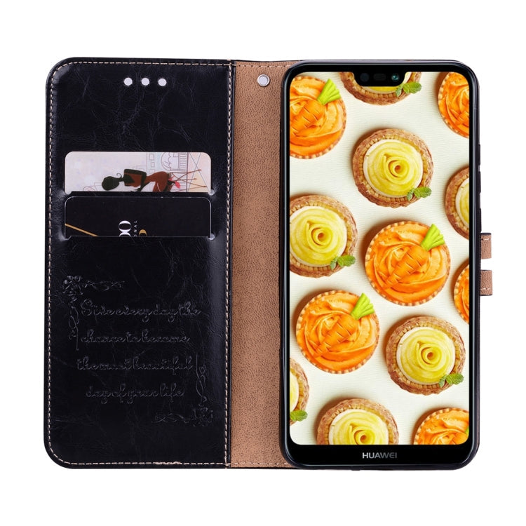 For Huawei P20 Lite Business Style Oil Wax Texture Horizontal Flip Leather Case with Holder & Card Slots & Wallet My Store