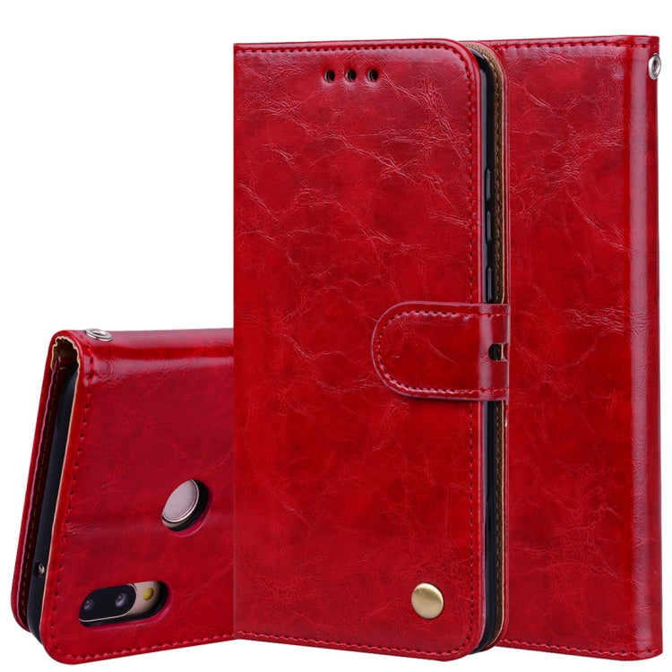 For Huawei P20 Lite Business Style Oil Wax Texture Horizontal Flip Leather Case with Holder & Card Slots & Wallet