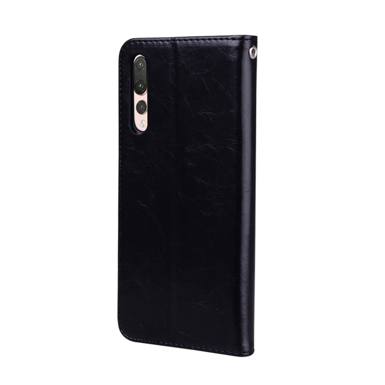 For Huawei P20 Pro Business Style Oil Wax Texture Horizontal Flip Leather Case with Holder & Card Slots & Wallet