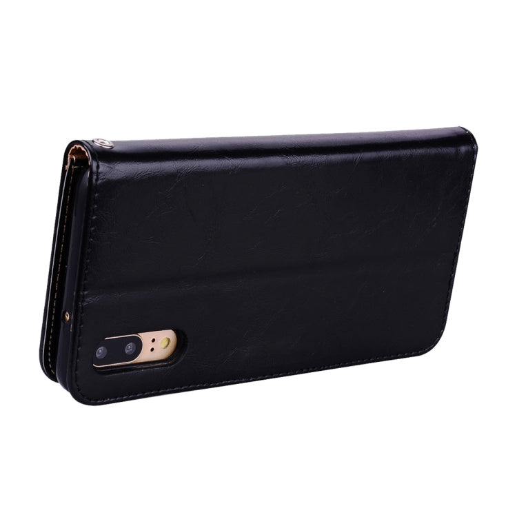 For Huawei P20 Business Style Oil Wax Texture Horizontal Flip Leather Case with Holder & Card Slots & Wallet