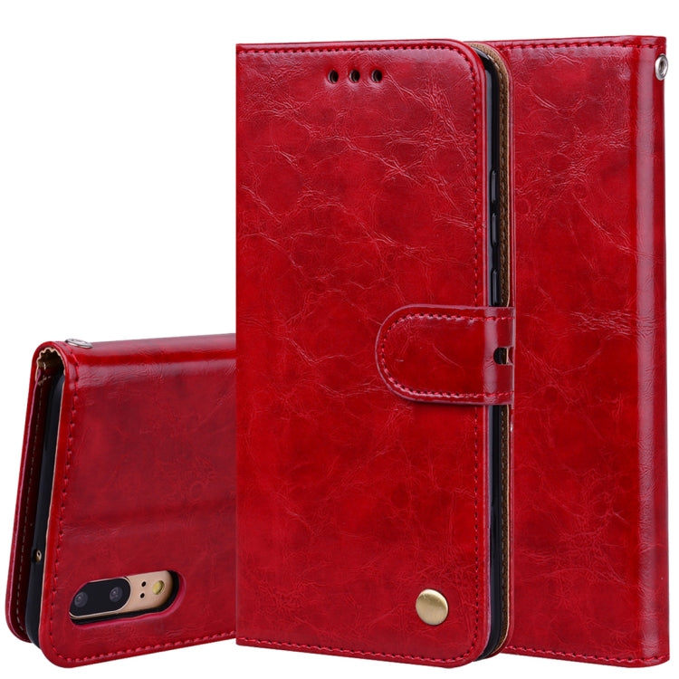 For Huawei P20 Business Style Oil Wax Texture Horizontal Flip Leather Case with Holder & Card Slots & Wallet My Store