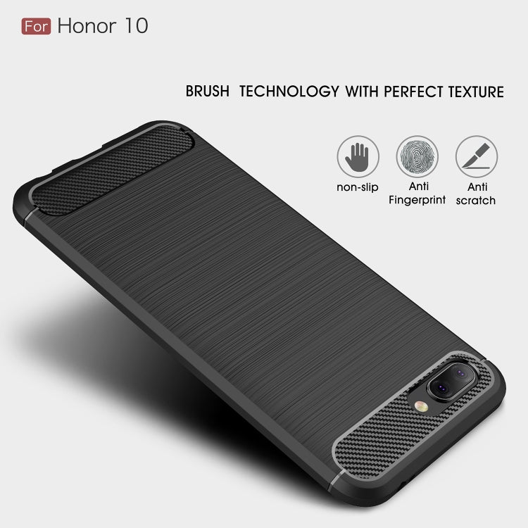 Brushed Texture Carbon Fiber Shockproof TPU Case for Huawei Honor 10