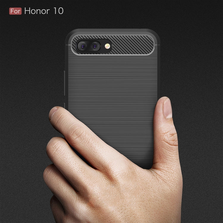 Brushed Texture Carbon Fiber Shockproof TPU Case for Huawei Honor 10