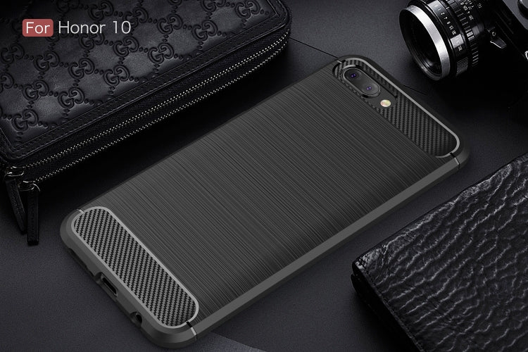 Brushed Texture Carbon Fiber Shockproof TPU Case for Huawei Honor 10