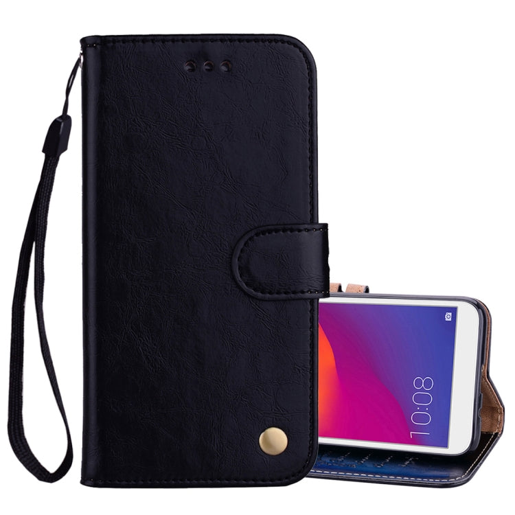 Business Style Oil Wax Texture Horizontal Flip Leather Case for Huawei Y5 (2018) / Y5 Prime (2018) / Honor 7A (Russian Version), with Holder & Card Slots & Wallet