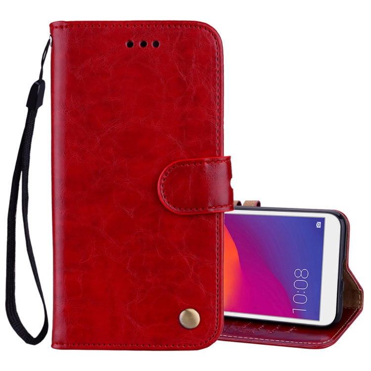 Business Style Oil Wax Texture Horizontal Flip Leather Case for Huawei Y5 (2018) / Y5 Prime (2018) / Honor 7A (Russian Version), with Holder & Card Slots & Wallet My Store