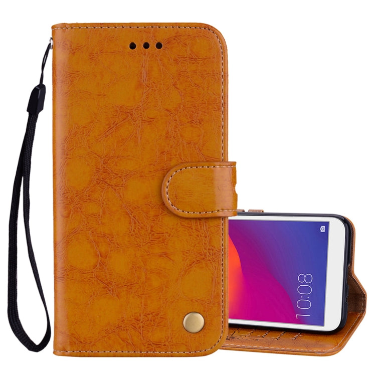 Business Style Oil Wax Texture Horizontal Flip Leather Case for Huawei Y5 (2018) / Y5 Prime (2018) / Honor 7A (Russian Version), with Holder & Card Slots & Wallet My Store