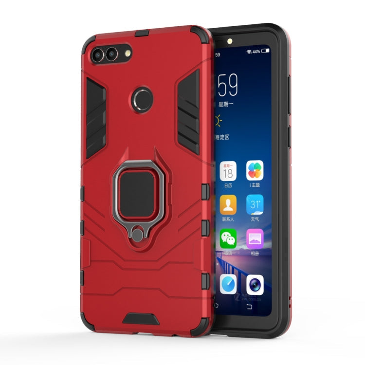 PC + TPU Shockproof Protective Case for Huawei Y9 2018, with Magnetic Ring Holder