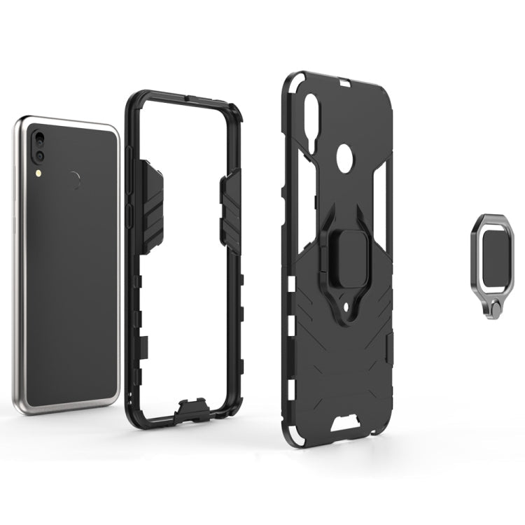 PC + TPU Shockproof Protective Case for Huawei Honor Play, with Magnetic Ring Holder