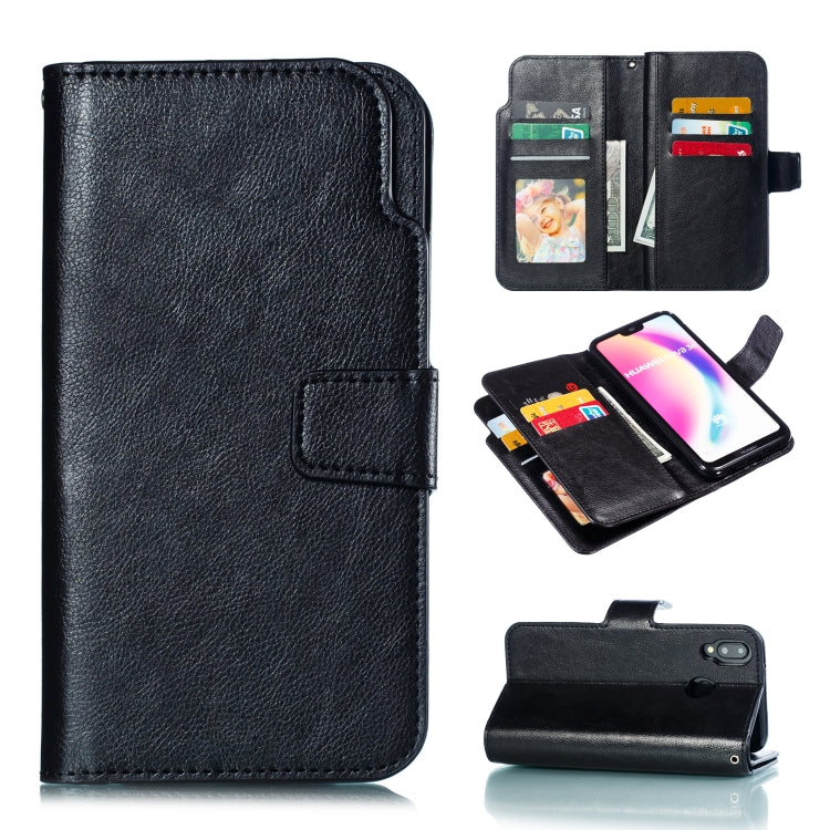 Multifunctional Litchi Texture Horizontal Flip Leather Case for Huawei P20 Lite, with Nine Card Slot & Holder & Wallet My Store