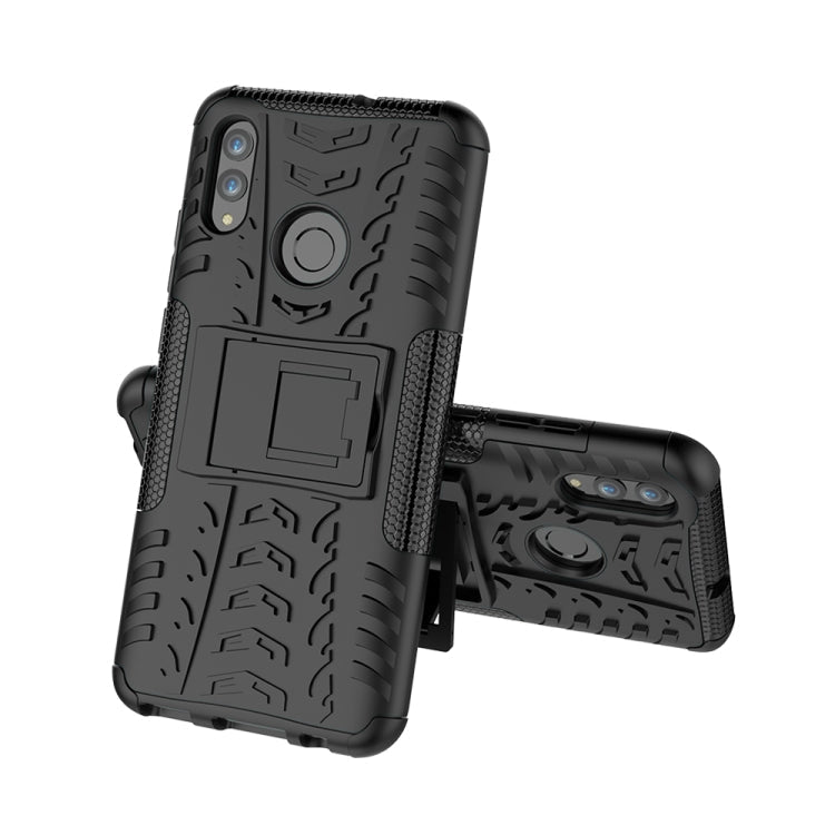 Tire Texture TPU+PC Shockproof Case for Huawei Honor 10 Lite / P Smart (2019), with Holder