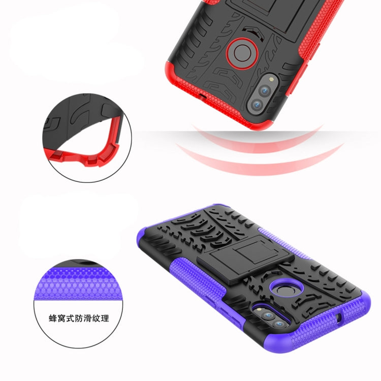 Tire Texture TPU+PC Shockproof Case for Huawei Honor 10 Lite / P Smart (2019), with Holder My Store