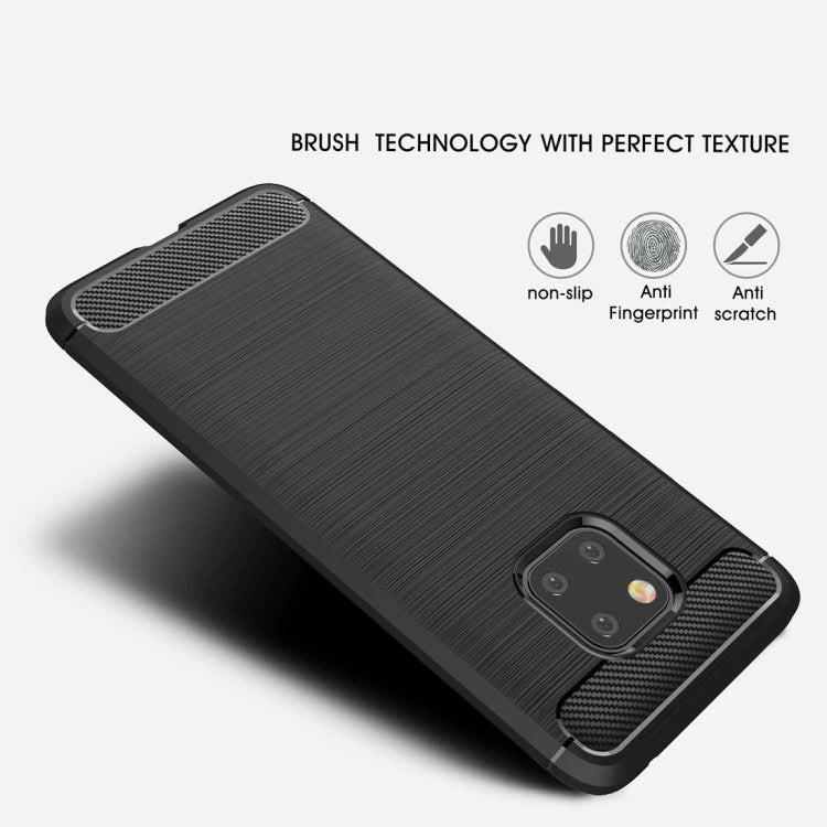 Brushed Texture Carbon Fiber Shockproof TPU Case for Huawei Mate 20 Pro