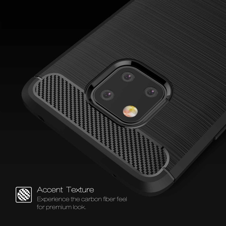 Brushed Texture Carbon Fiber Shockproof TPU Case for Huawei Mate 20 Pro