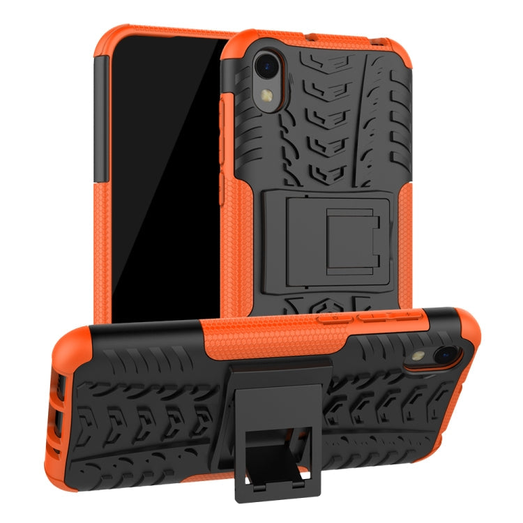 Shockproof  PC + TPU Tire Pattern Case for Huawei Honor 8s, with Holder