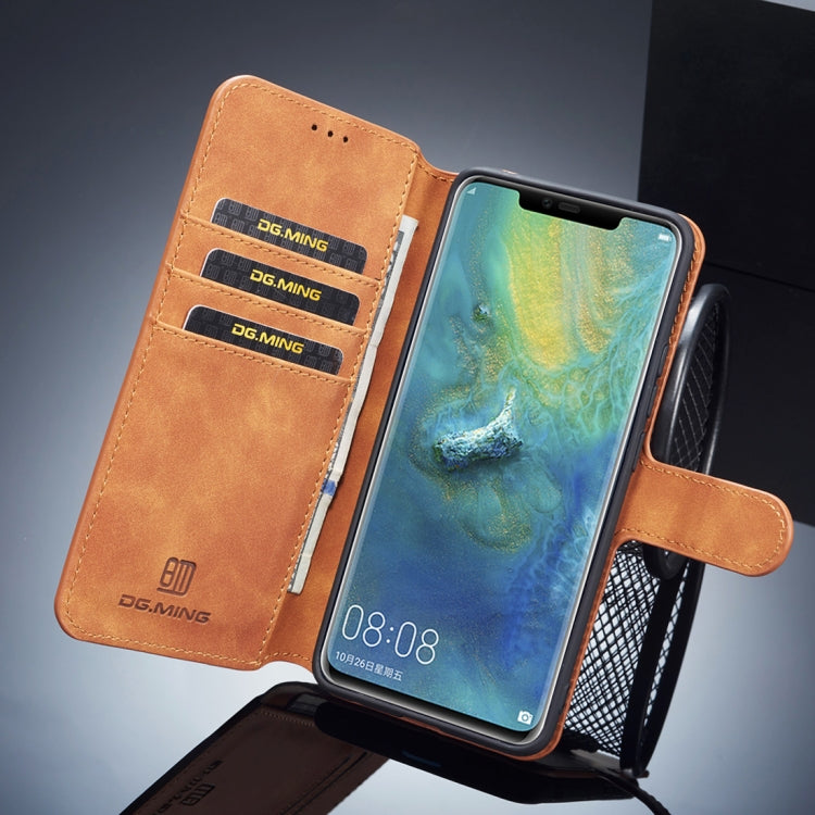 DG.MING Retro Oil Side Horizontal Flip Case for Huawei Mate 20 Pro, with Holder & Card Slots & Wallet