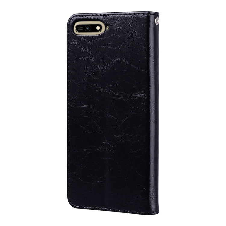 Business Style Oil Wax Texture Horizontal Flip Leather Case for Huawei Y6 (2018), with Holder & Card Slots & Wallet My Store