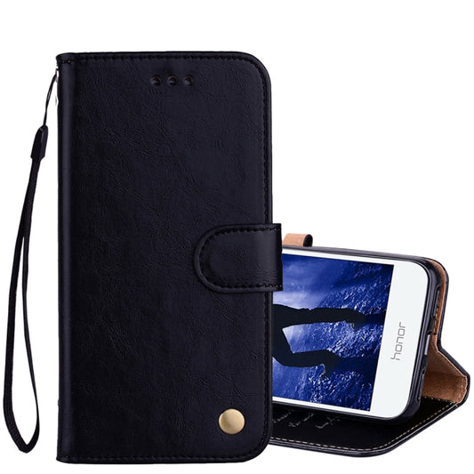 For Huawei  Honor 6A Business Style Oil Wax Texture Horizontal Flip Leather Case with Holder & Card Slots & Hand Strap