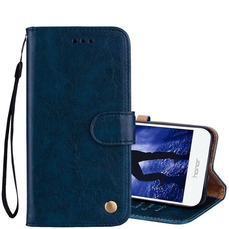 For Huawei  Honor 6A Business Style Oil Wax Texture Horizontal Flip Leather Case with Holder & Card Slots & Hand Strap