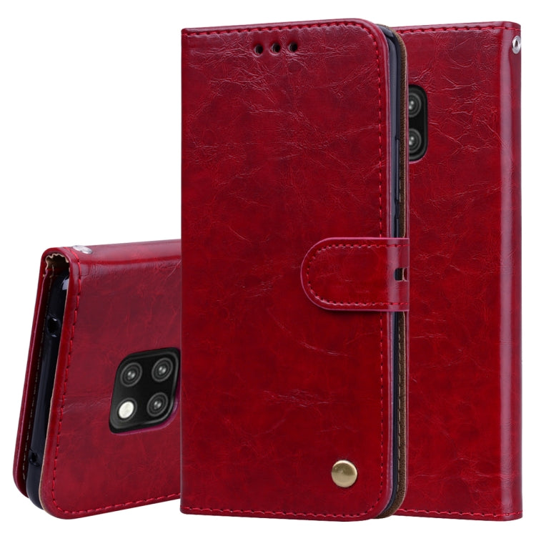 Business Style Oil Wax Texture Horizontal Flip Leather Case for Huawei Mate 20 Pro, with Holder & Card Slots & Wallet