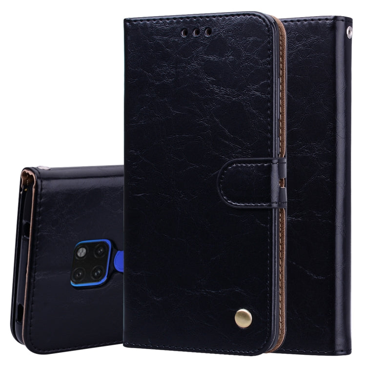 Business Style Oil Wax Texture Horizontal Flip Leather Case for Huawei Mate 20, with Holder & Card Slots & Wallet