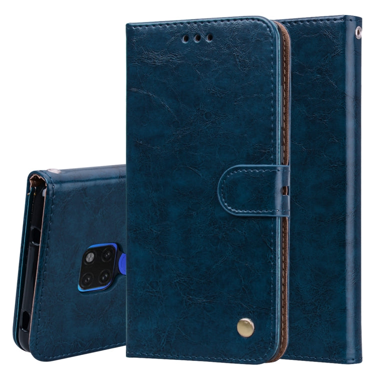 Business Style Oil Wax Texture Horizontal Flip Leather Case for Huawei Mate 20, with Holder & Card Slots & Wallet