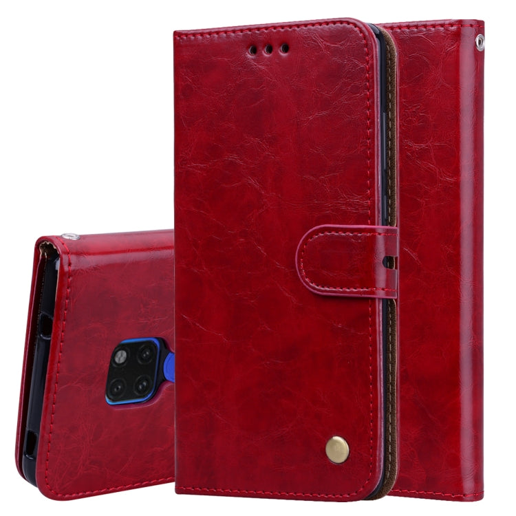 Business Style Oil Wax Texture Horizontal Flip Leather Case for Huawei Mate 20, with Holder & Card Slots & Wallet