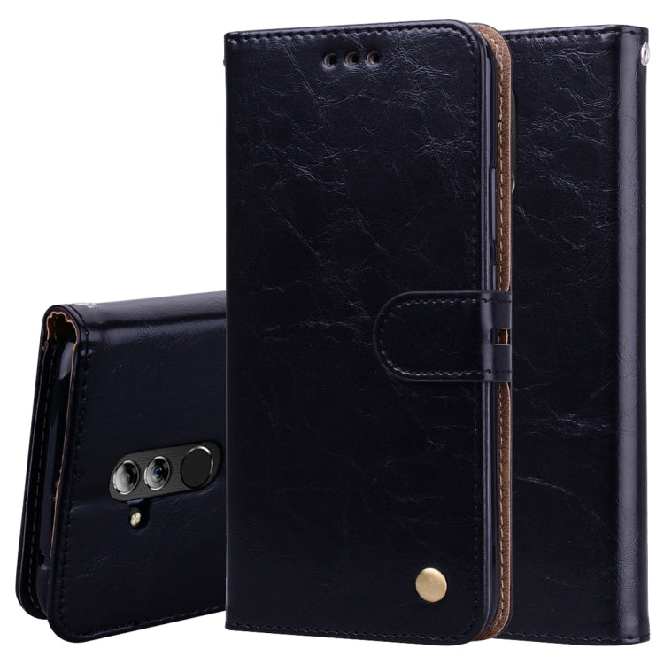 Business Style Oil Wax Texture Horizontal Flip Leather Case for Huawei Mate 20 Lite, with Holder & Card Slots & Wallet