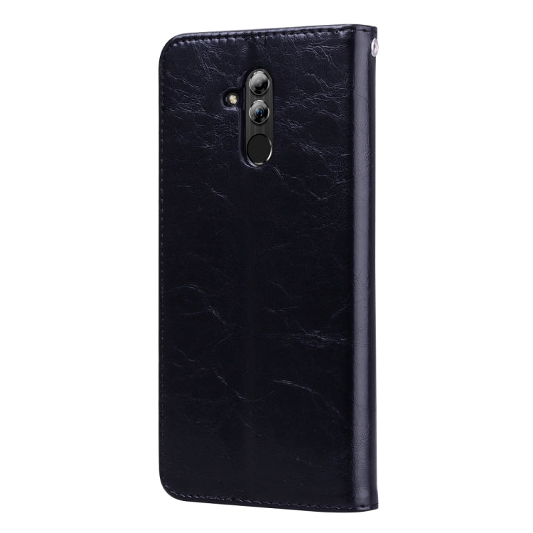 Business Style Oil Wax Texture Horizontal Flip Leather Case for Huawei Mate 20 Lite, with Holder & Card Slots & Wallet