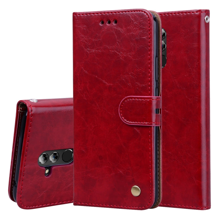 Business Style Oil Wax Texture Horizontal Flip Leather Case for Huawei Mate 20 Lite, with Holder & Card Slots & Wallet