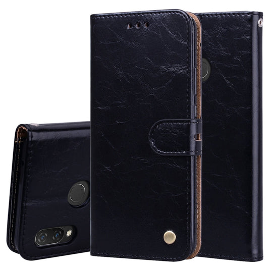 Business Style Oil Wax Texture Horizontal Flip Leather Case for Huawei Nova 3i & P smart Plus, with Holder & Card Slots & Wallet