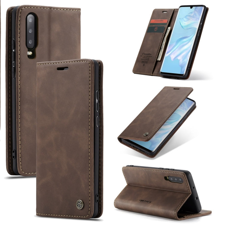 CaseMe-013 Multifunctional Retro Frosted Horizontal Flip Leather Case for Huawei P30, with Card Slot & Holder & Wallet My Store