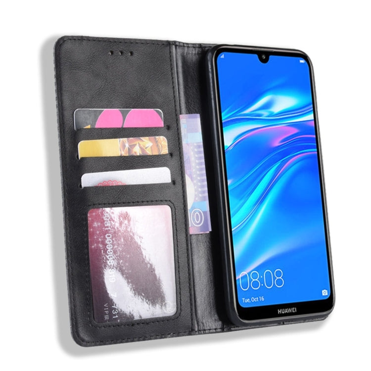 Magnetic Buckle Retro Texture Horizontal Flip Leather Case for Huawei Y7 (2019) / Y7 Prime (2019), with Holder & Card Slots & Wallet My Store