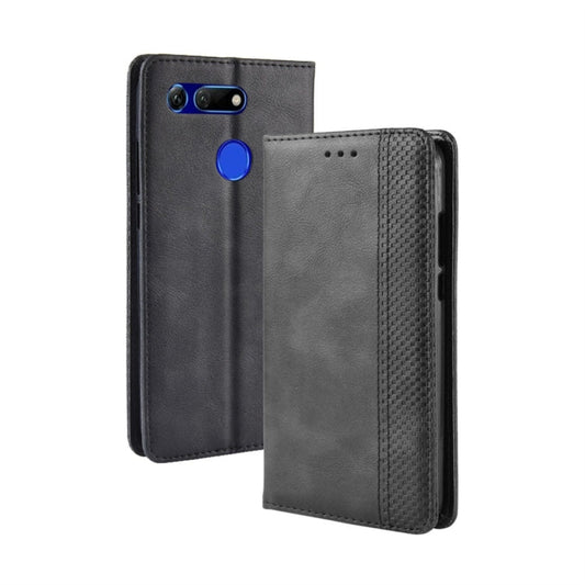 Magnetic Buckle Retro Texture Horizontal Flip Leather Case for Huawei Honor View 20, with Holder & Card Slots & Wallet