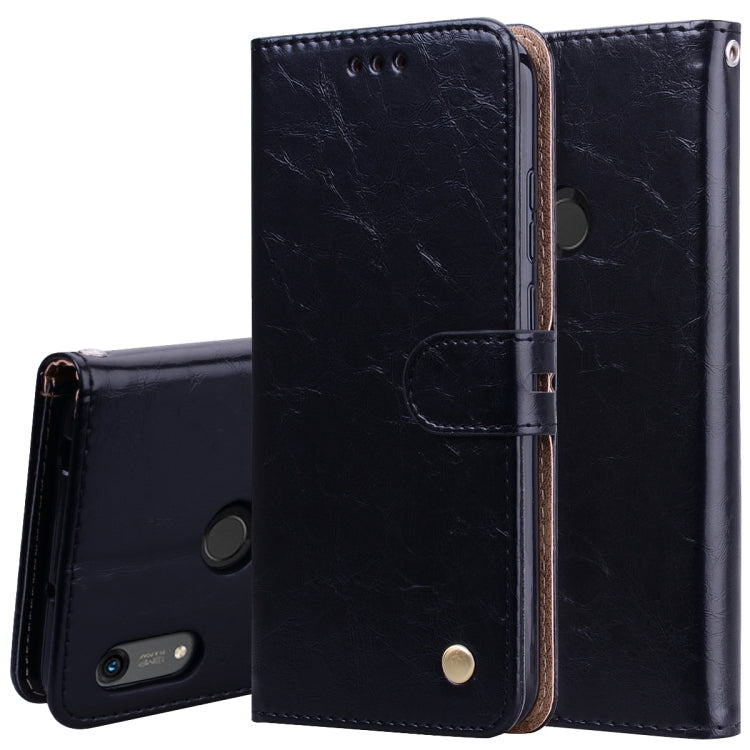 Business Style Oil Wax Texture Horizontal Flip Leather Case for Huawei Y6 (2019) / Honor 8A, with Holder & Card Slots & Wallet