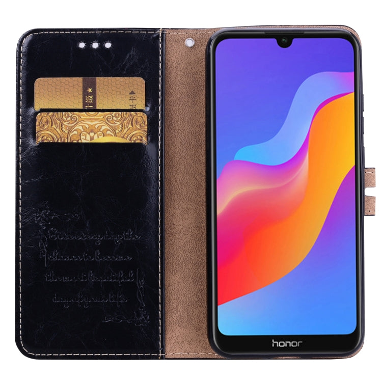 Business Style Oil Wax Texture Horizontal Flip Leather Case for Huawei Y6 (2019) / Honor 8A, with Holder & Card Slots & Wallet