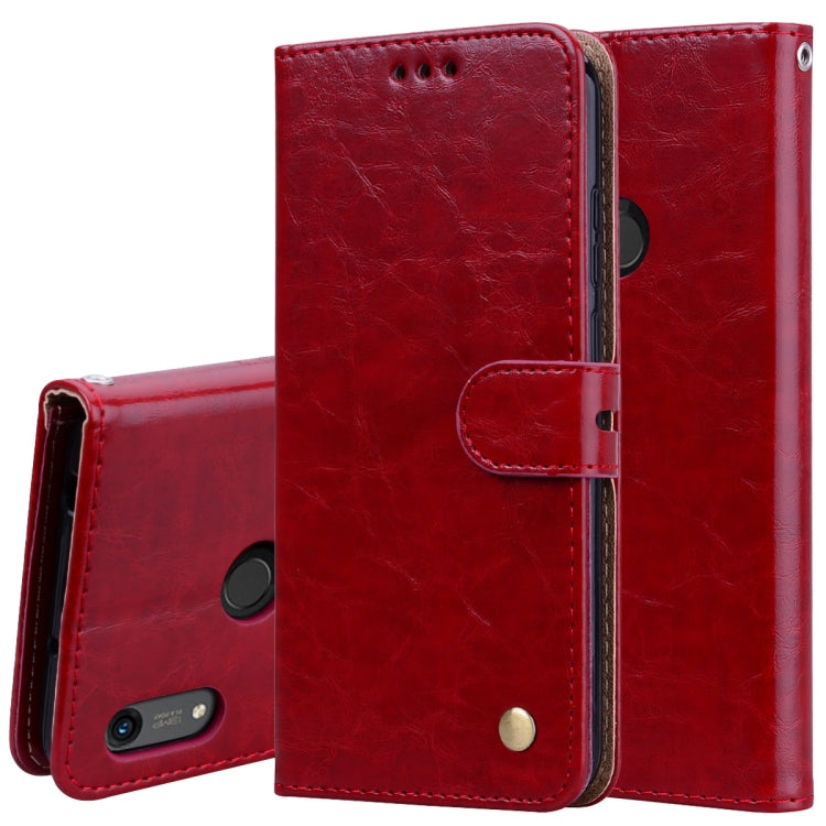 Business Style Oil Wax Texture Horizontal Flip Leather Case for Huawei Y6 (2019) / Honor 8A, with Holder & Card Slots & Wallet