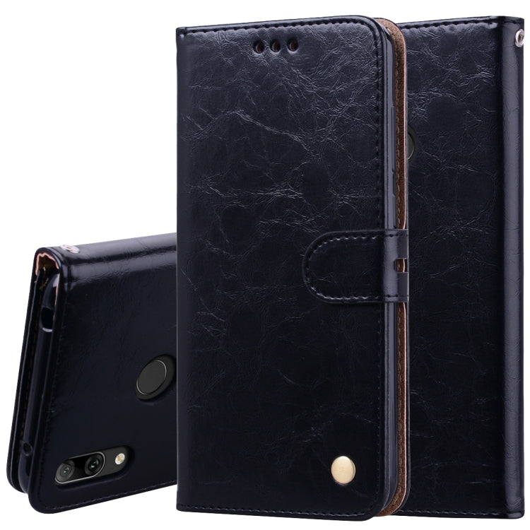 Business Style Oil Wax Texture Horizontal Flip Leather Case for Huawei Y7 (2019), with Holder & Card Slots & Wallet My Store