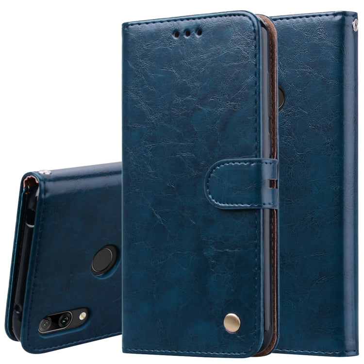 Business Style Oil Wax Texture Horizontal Flip Leather Case for Huawei Y7 (2019), with Holder & Card Slots & Wallet