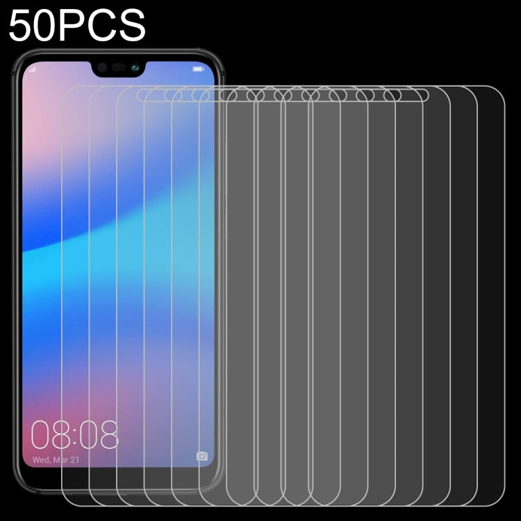 50 PCS for Huawei P20 Lite 0.26mm 9H Surface Hardness 2.5D Explosion-proof Tempered Glass Screen Film, No Retail Package