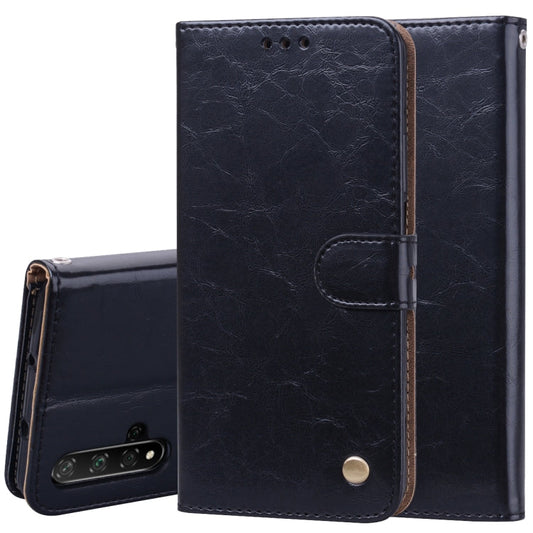 Business Style Oil Wax Texture Horizontal Flip Leather Case for Huawei Honor 20, with Holder & Card Slots & Wallet My Store