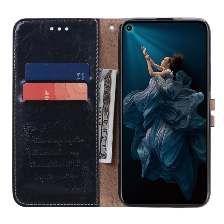 Business Style Oil Wax Texture Horizontal Flip Leather Case for Huawei Honor 20 Pro, with Holder & Card Slots & Wallet