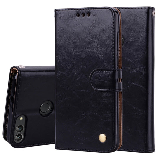 Business Style Oil Wax Texture Horizontal Flip Leather Case for Huawei P Smart / Enjoy 7S, with Holder & Card Slots & Wallet My Store