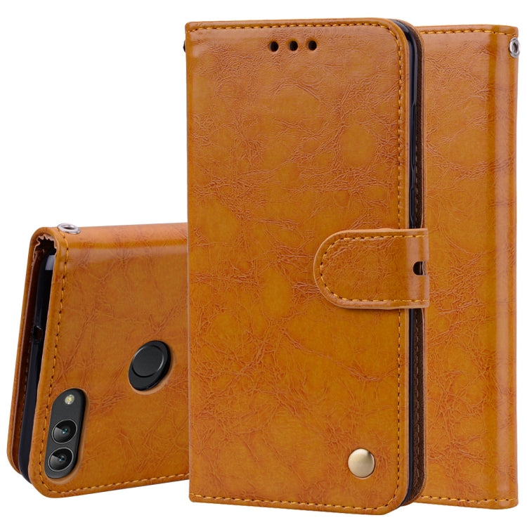 Business Style Oil Wax Texture Horizontal Flip Leather Case for Huawei P Smart / Enjoy 7S, with Holder & Card Slots & Wallet My Store