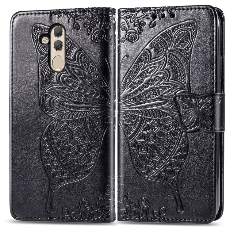 Butterfly Love Flowers Embossing Horizontal Flip Leather Case for Huawei Mate 20 Lite, with Holder & Card Slots & Wallet