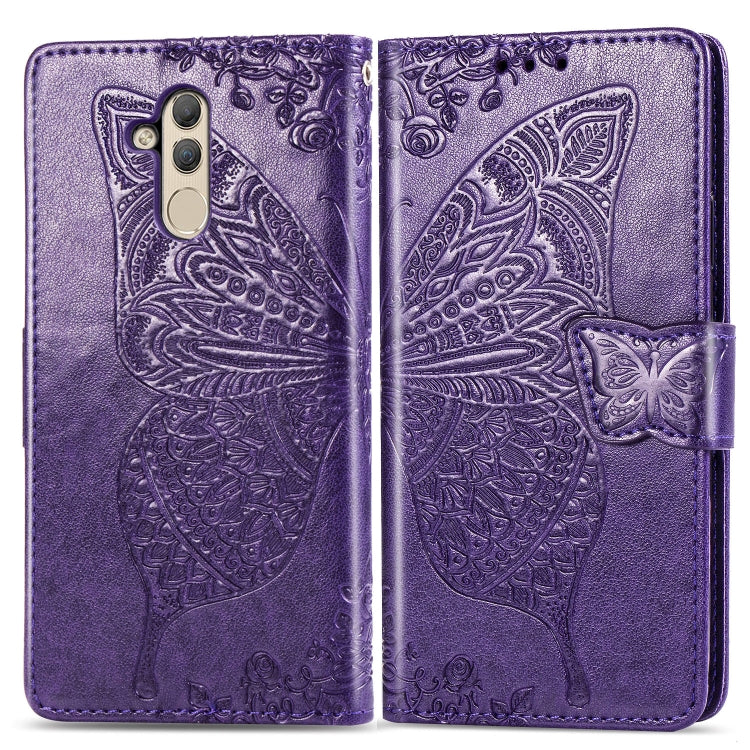 Butterfly Love Flowers Embossing Horizontal Flip Leather Case for Huawei Mate 20 Lite, with Holder & Card Slots & Wallet