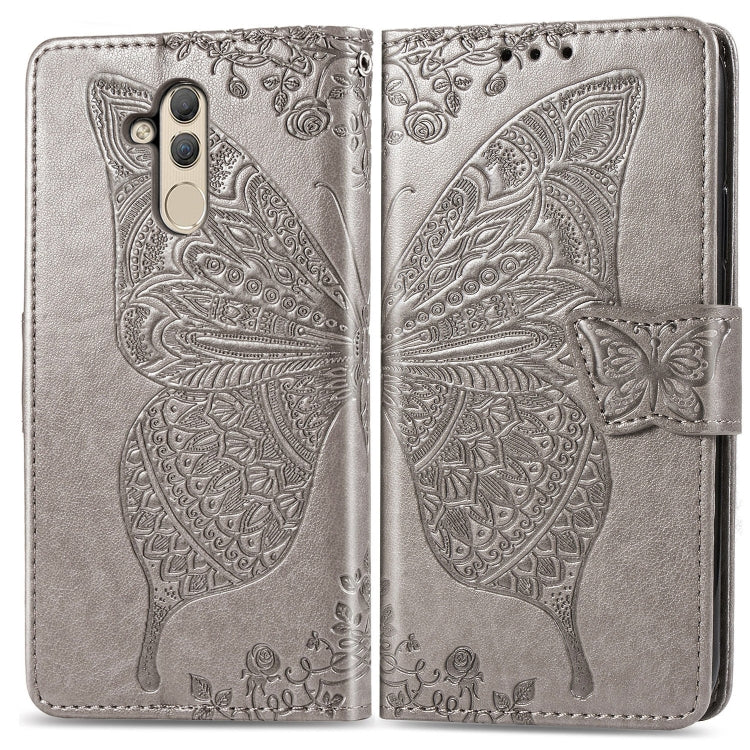 Butterfly Love Flowers Embossing Horizontal Flip Leather Case for Huawei Mate 20 Lite, with Holder & Card Slots & Wallet