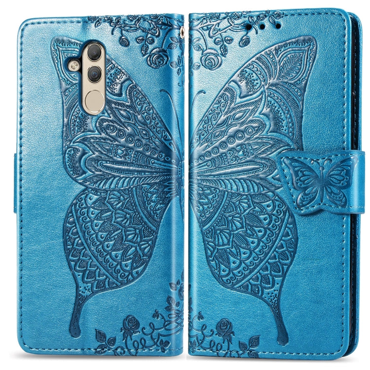 Butterfly Love Flowers Embossing Horizontal Flip Leather Case for Huawei Mate 20 Lite, with Holder & Card Slots & Wallet