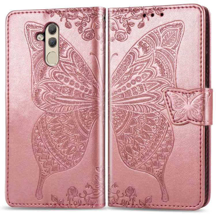 Butterfly Love Flowers Embossing Horizontal Flip Leather Case for Huawei Mate 20 Lite, with Holder & Card Slots & Wallet