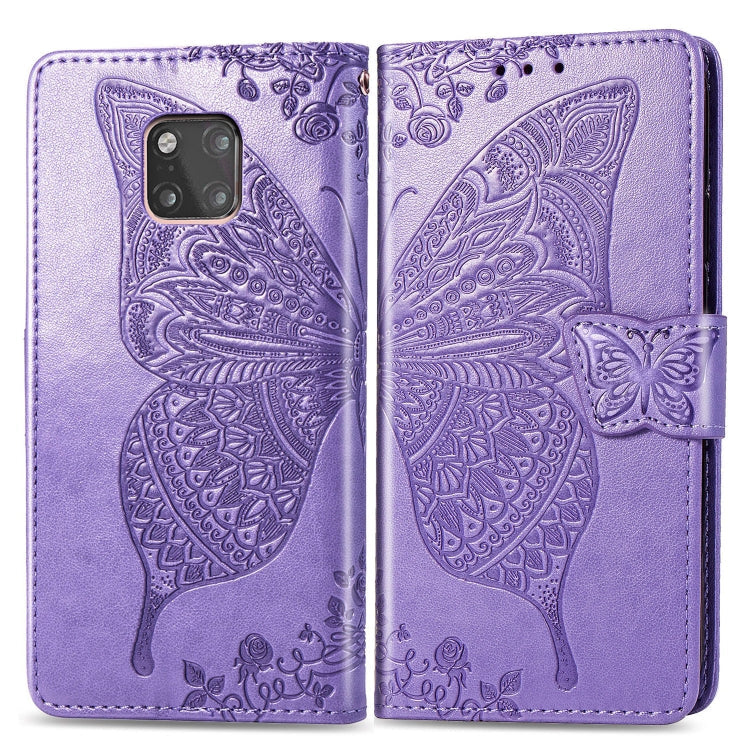 Butterfly Love Flowers Embossing Horizontal Flip Leather Case for Huawei Mate 20 Pro, with Holder & Card Slots & Wallet